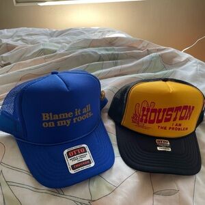 Bottom shelf retro style cowboy trucker hats